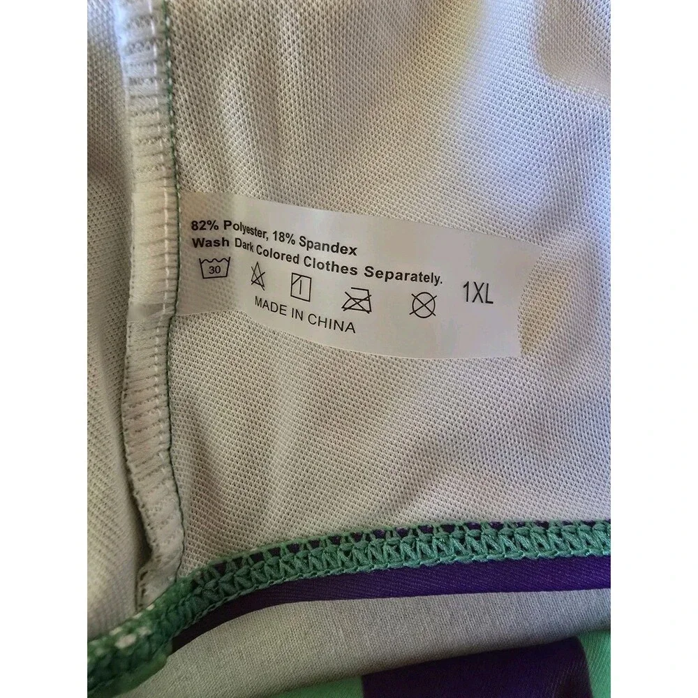 Plus Bikini Set 1XL Green & Purple Wavy Swirl High Waisted 2-Piece Coastal NWOT